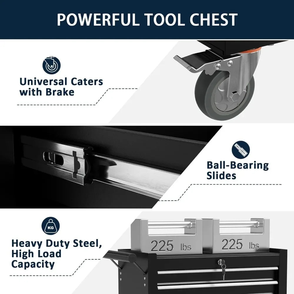 Rolling Tool Chest Storage Cabinet 3 Colors