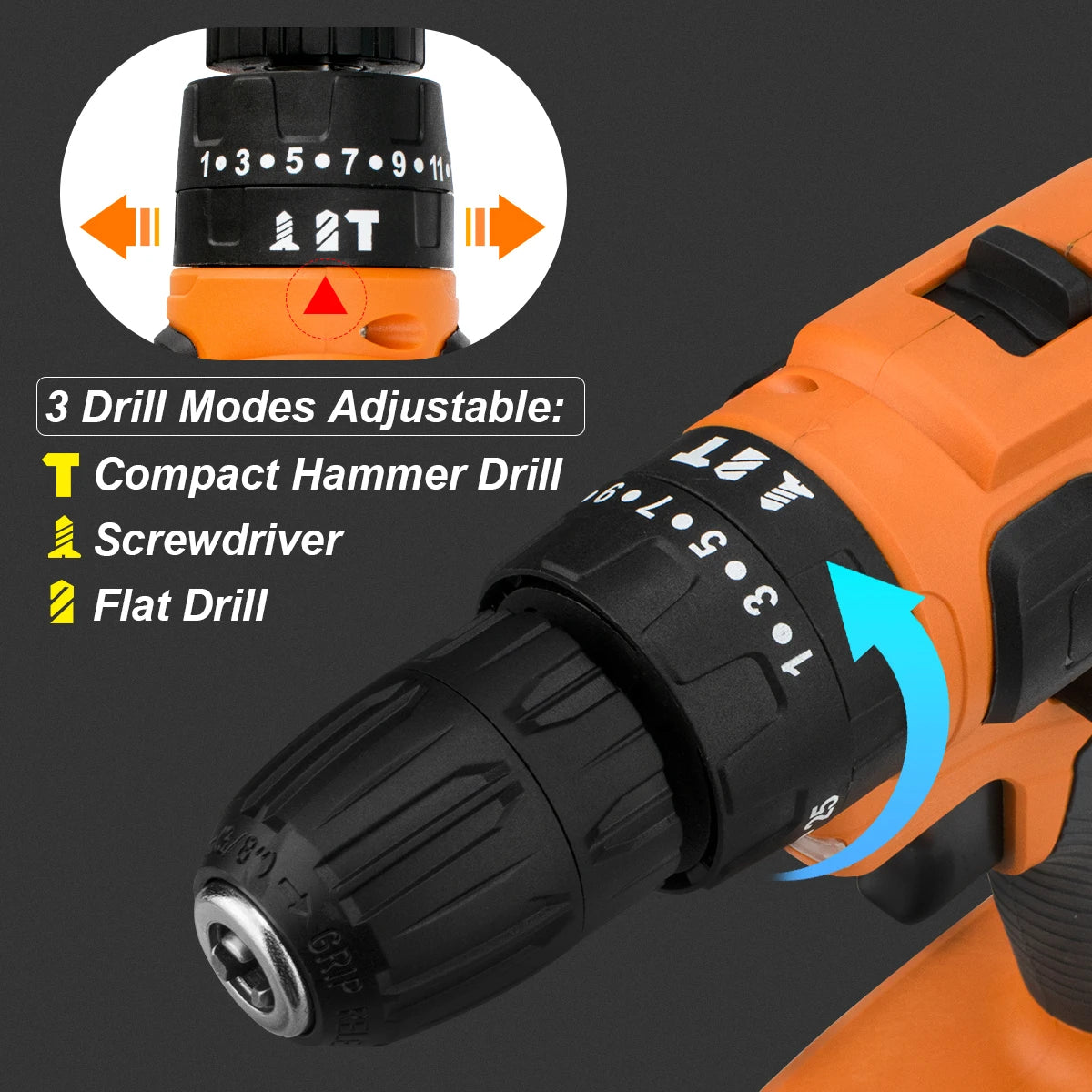 21V Cordless  Electric Screwdriver Impact Lithium-Ion Battery