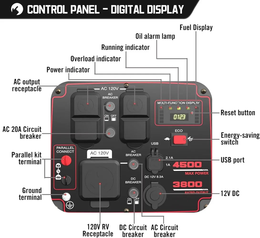 Portable Generator Inverter 4500-Watt Super Quiet