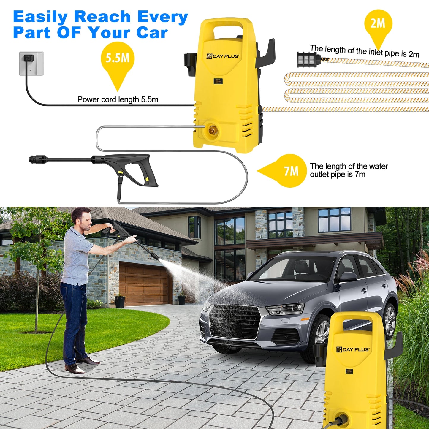 DayPlus High Pressure Washer /Portable Jet Wash