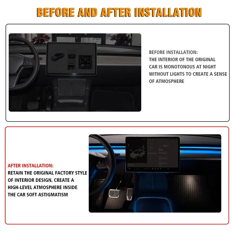 Tesla Model 3Y  Wireless Charging Neon LED