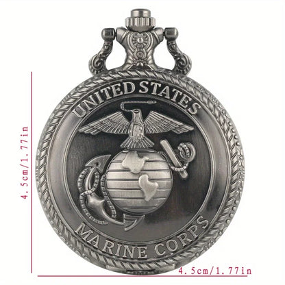 Grey United States Marine Corps Pocket Watch