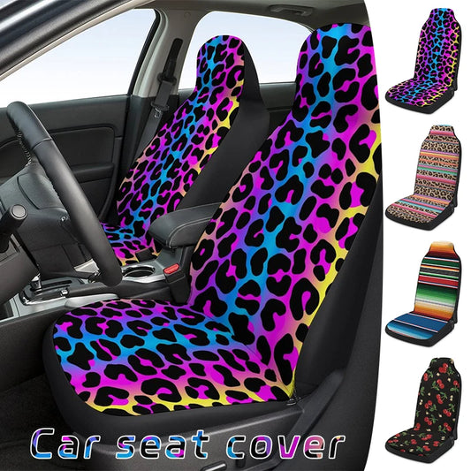 Universal Seat Covers  Leopard Print  Colorful Stripes