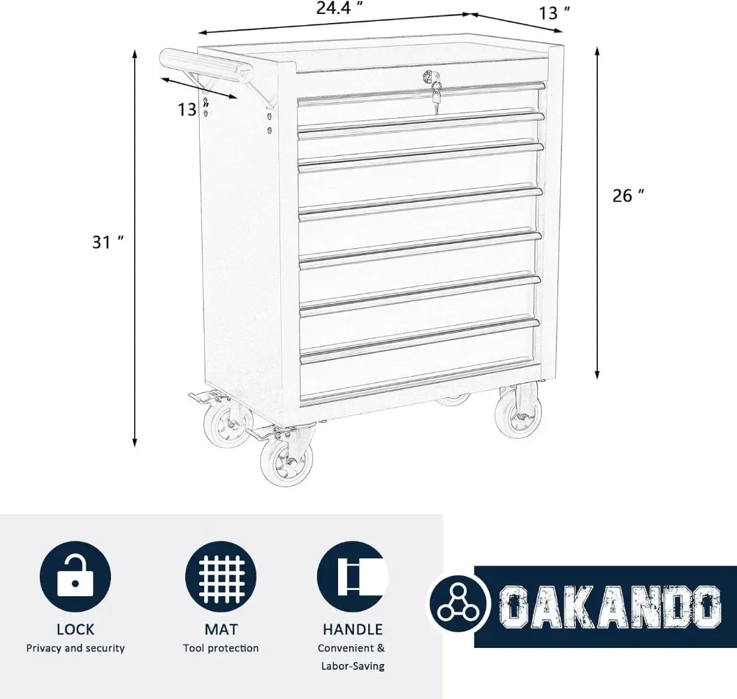 Rolling Tool Chest Storage Cabinet 3 Colors