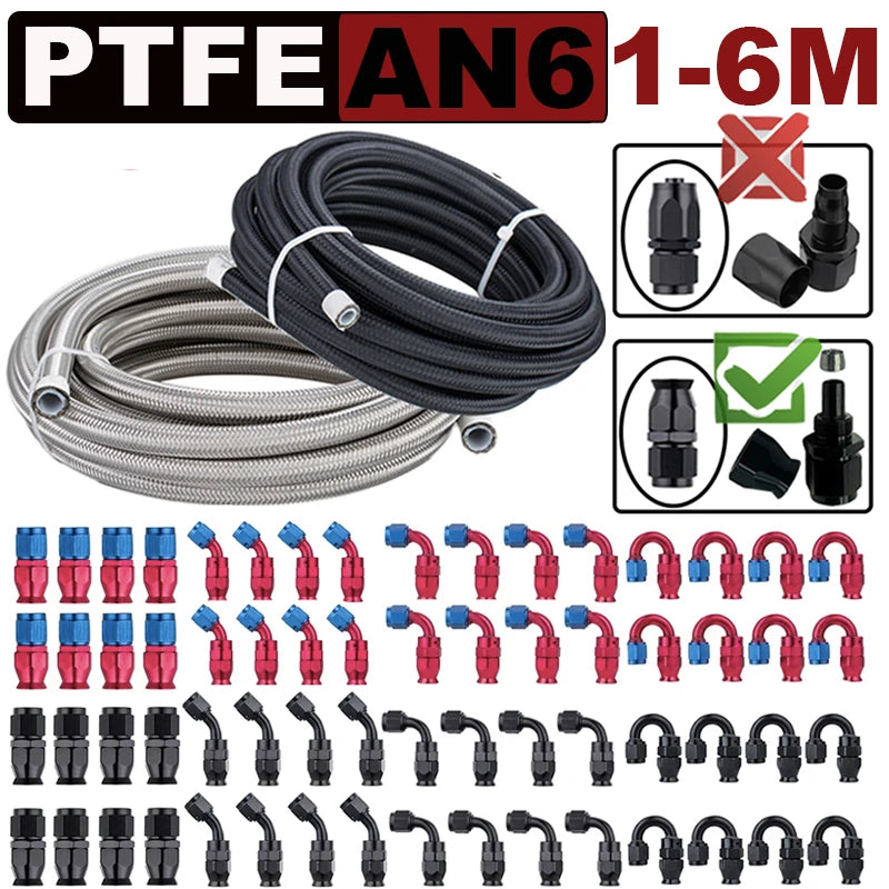 Nylon Stainless Steel Braided PTFE Racing  Hose