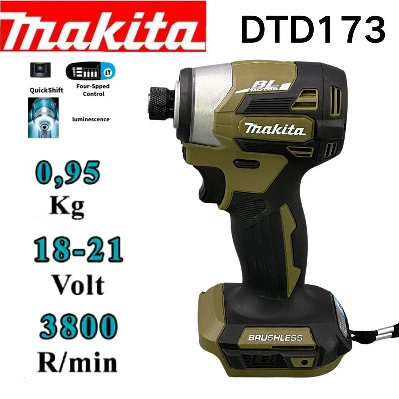 Makita DTD173 Green18v Lithium Brushless Impact Driver