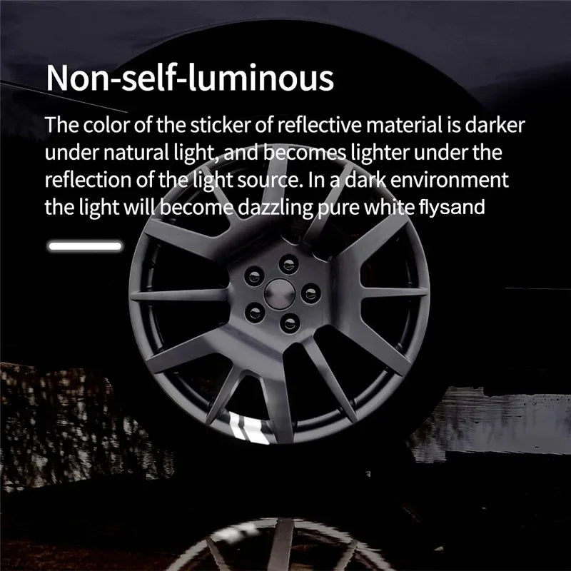 Car Reflective Wheel Stickers, Fits 16-21 Inch Car Rim, 12 Pcs