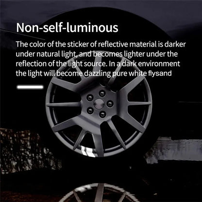 Car Reflective Wheel Stickers, Fits 16-21 Inch Car Rim, 12 Pcs