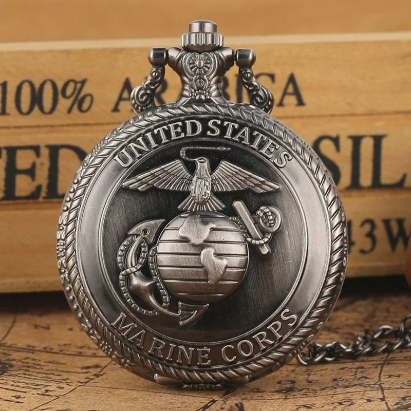 Grey United States Marine Corps Pocket Watch