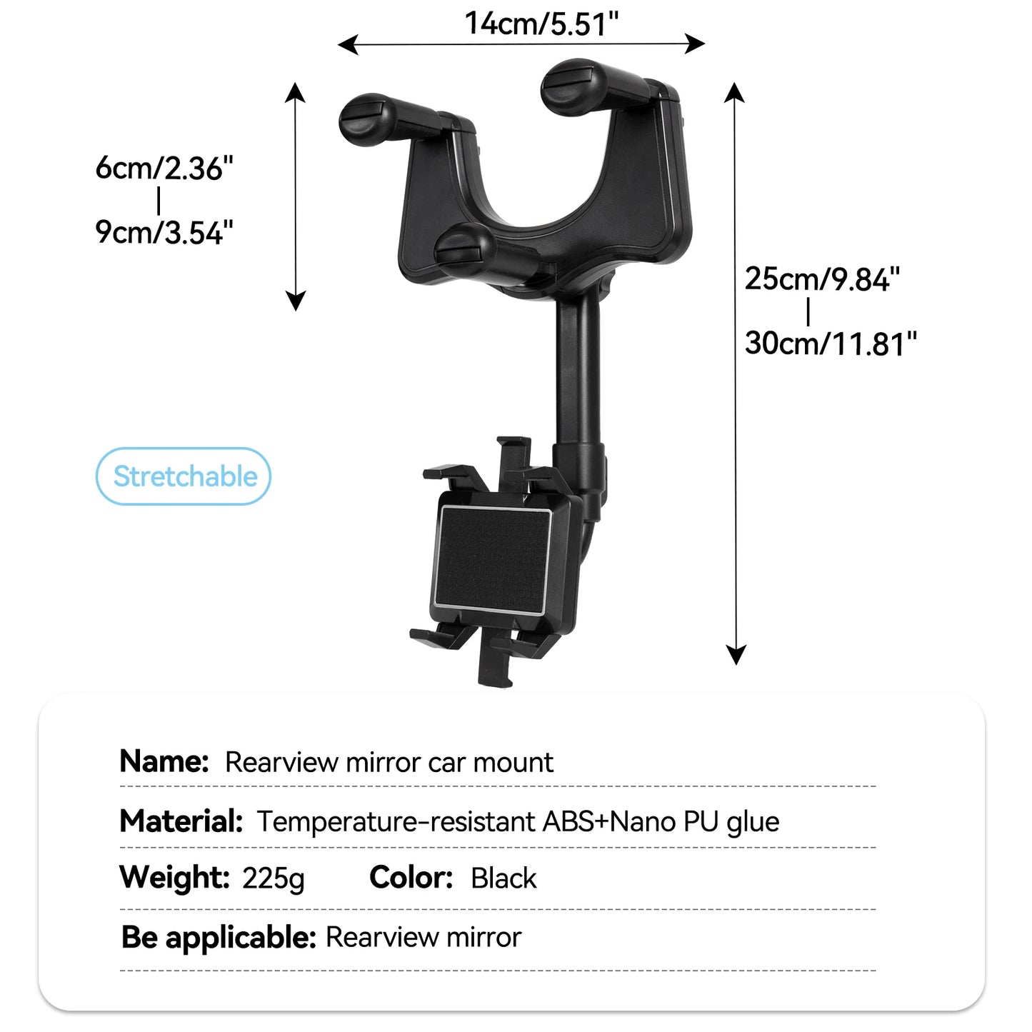 Rear View Mirror Mount Cell Phone Holder