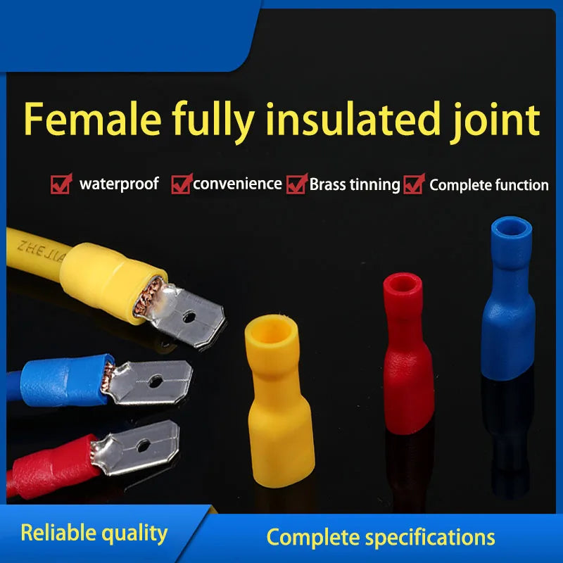 10/100 PCS Wire Connector Kit Male Female Insulated