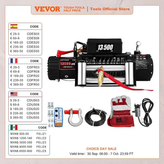 3000-13500LBS 12V Electric Winch With Remote