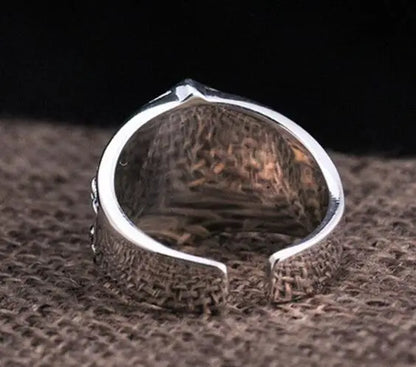 925 Silver Vintage Harley Davidson  Ring Adjustable