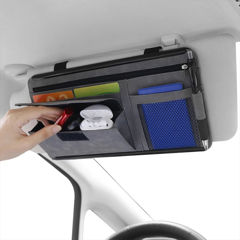 Car Sun Visor Organizer Suede