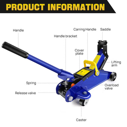 Hydraulic Trolley Floor Jack 2 Ton Portable HD